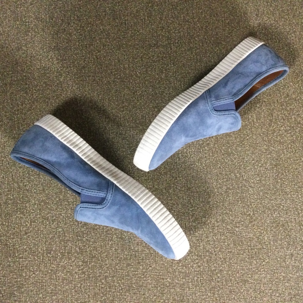 Frye Camille Blue Suede Slip On Sneakers - Picture 4 of 10